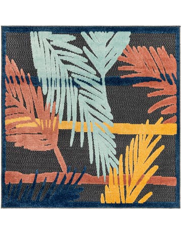 5' 3 x 5' 3 Washable Belize Indoor / Outdoor Square Rug