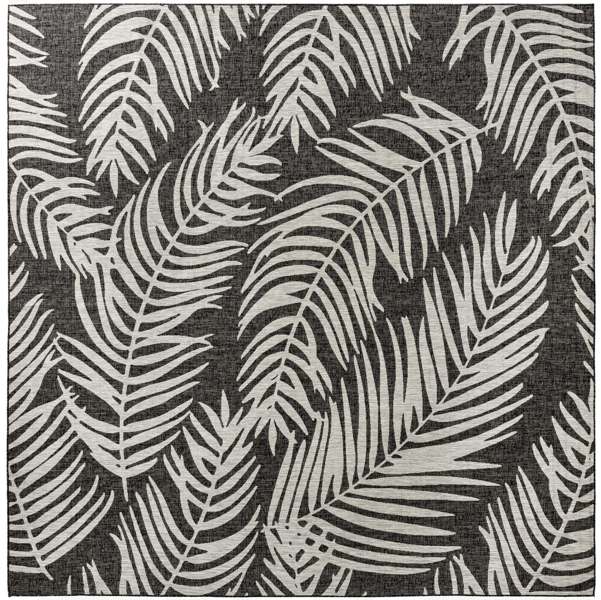  13' x 13'  Washable Botanical Indoor / Outdoor Square Rug