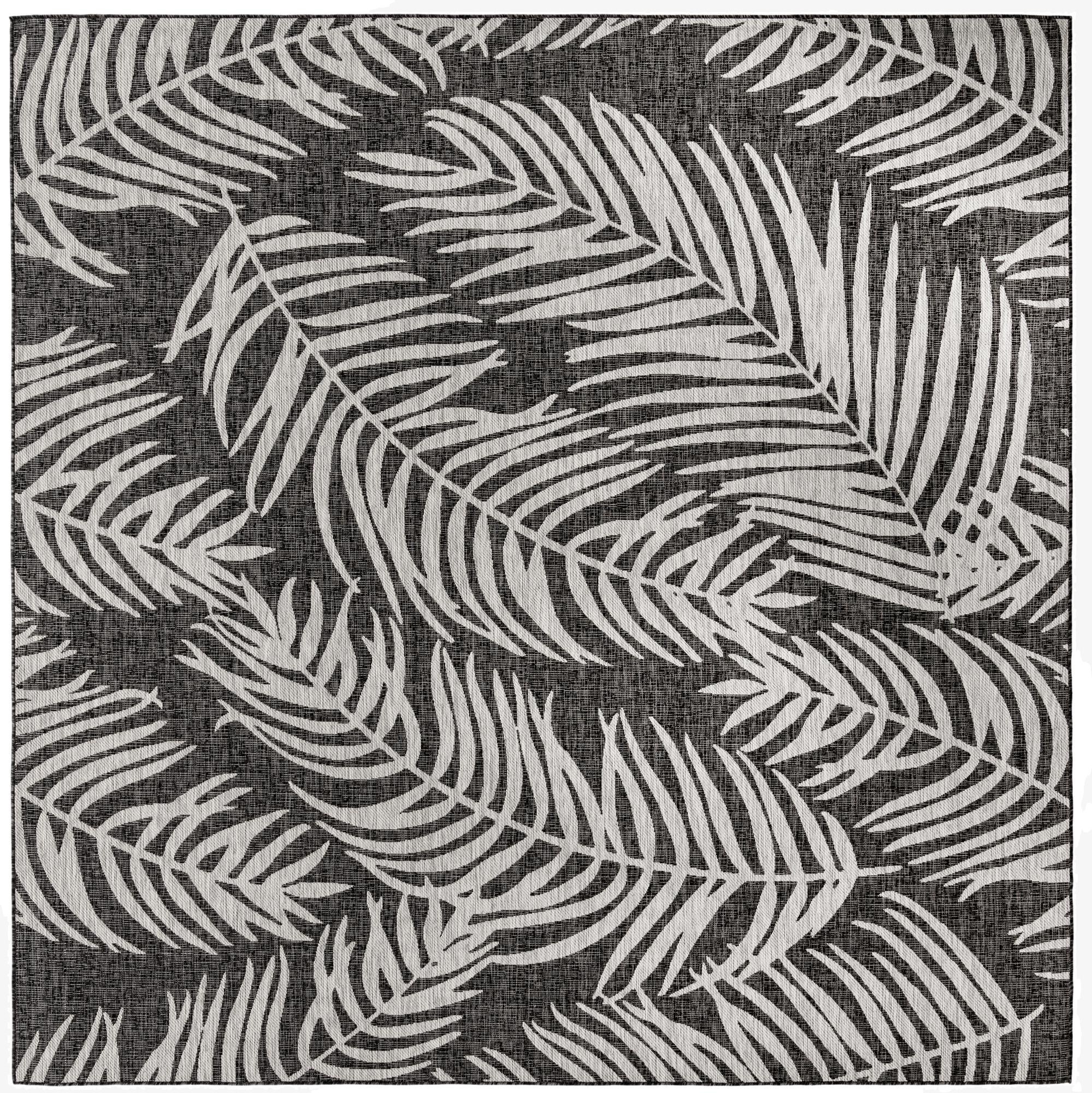  10' 8 x 10' 8  Washable Botanical Indoor / Outdoor Square Rug