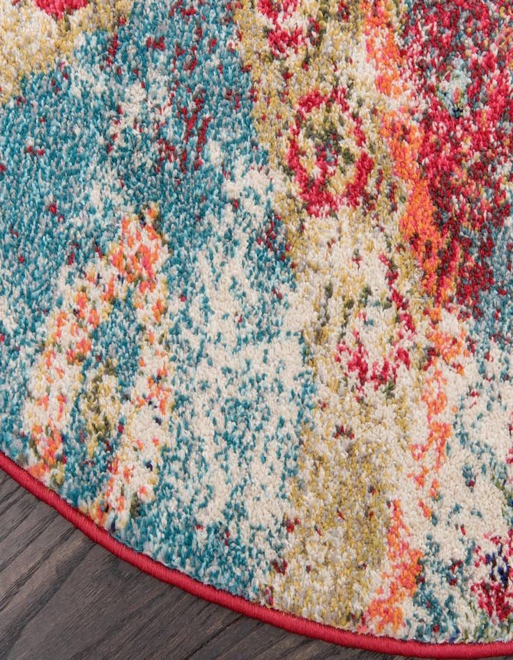 Detail image of  3' 3 x 3' 3  Washable Mesa Round Rug