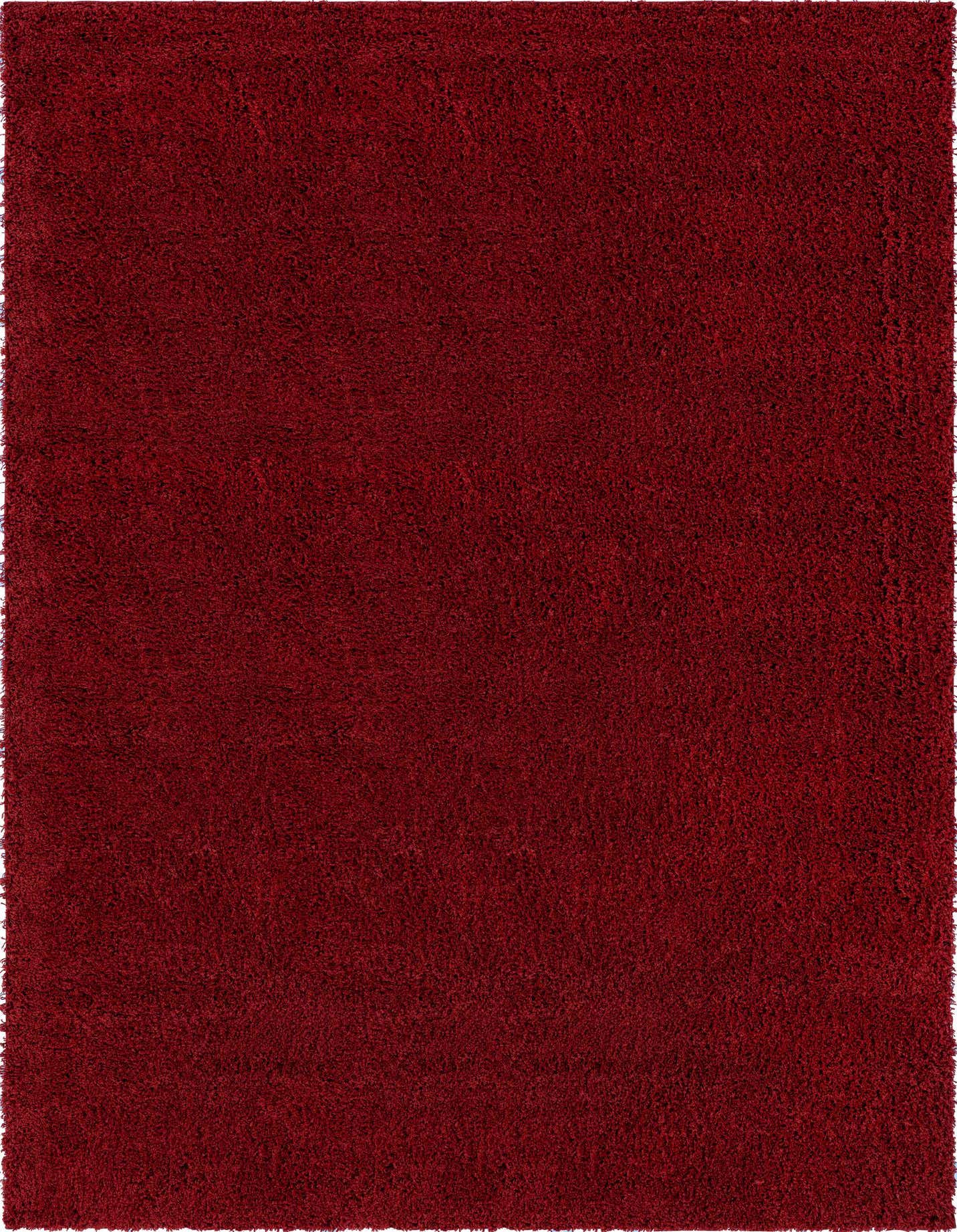 A vibrant 8x11 rectangular red shag rug, showcasing its plush, textured pile suitable for a living room or bedroom.
