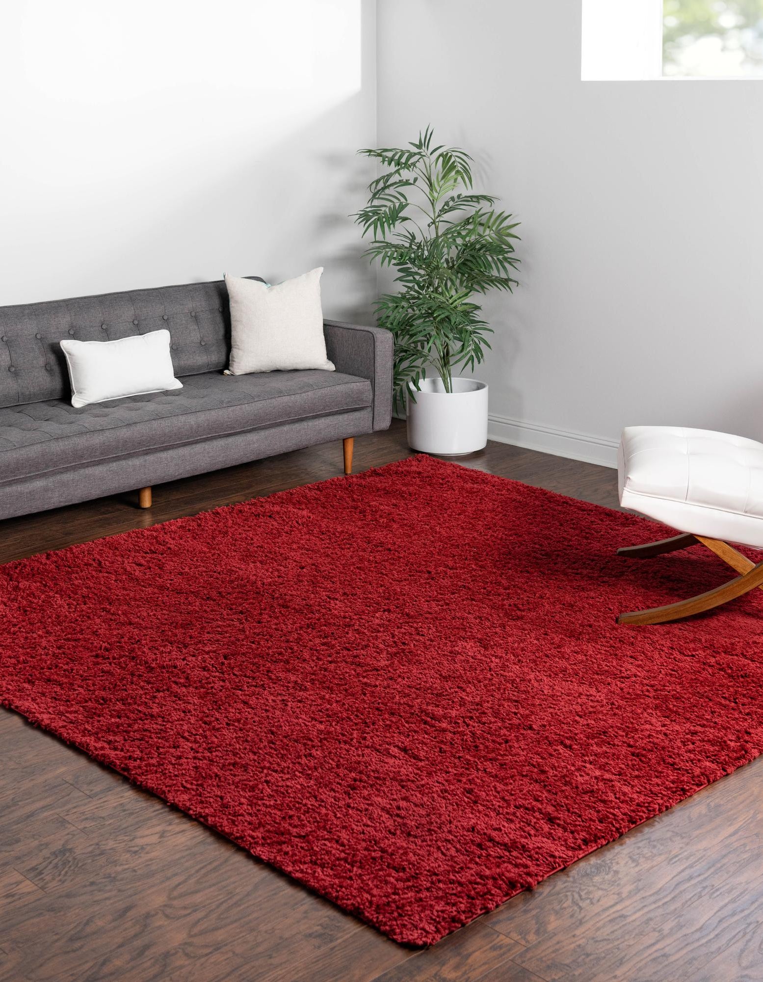 Cherry Red 3' 3 x 3' 3 Everyday Shag Square Rug | Rugs.com