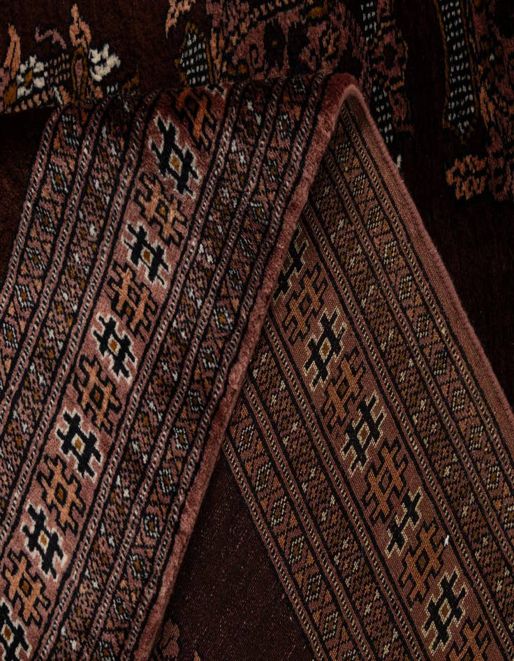 Detail image of  4' 1 x 5' 11  Hand Knotted Bokhara Oriental Wool Rug