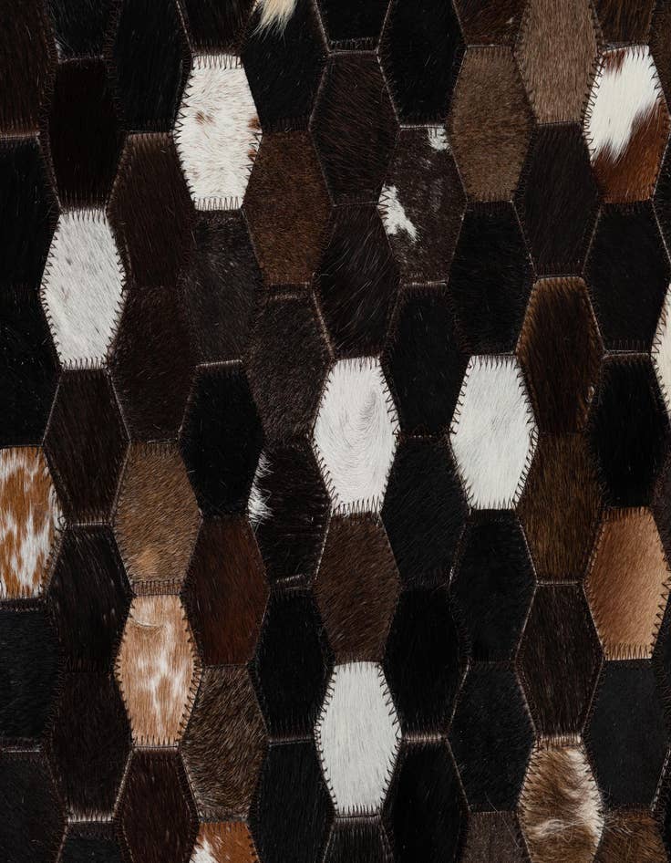 Detail image of  5' 1 x 8' Cowhide Leather Rug