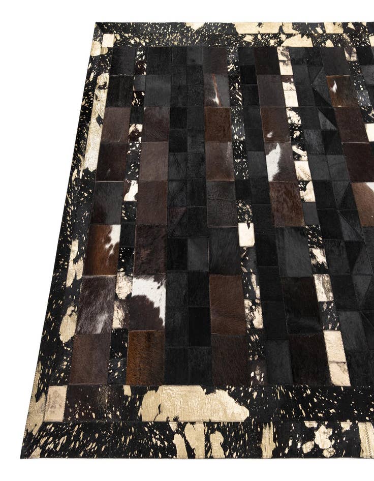 Detail image of  4' 10 x 8' Cowhide Leather Rug