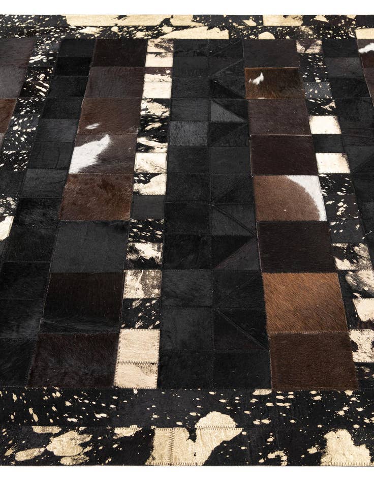 Detail image of  4' 10 x 8' Cowhide Leather Rug