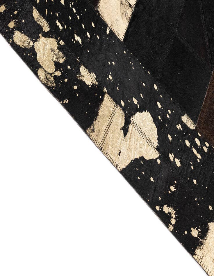 Detail image of  4' 10 x 8' Cowhide Leather Rug
