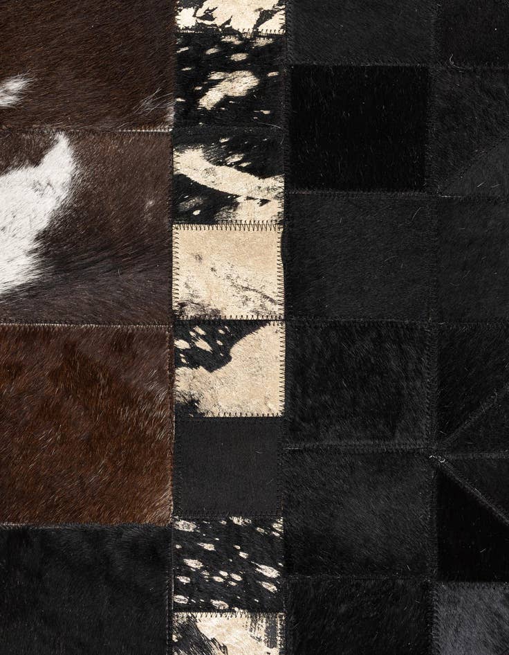 Detail image of  4' 10 x 8' Cowhide Leather Rug