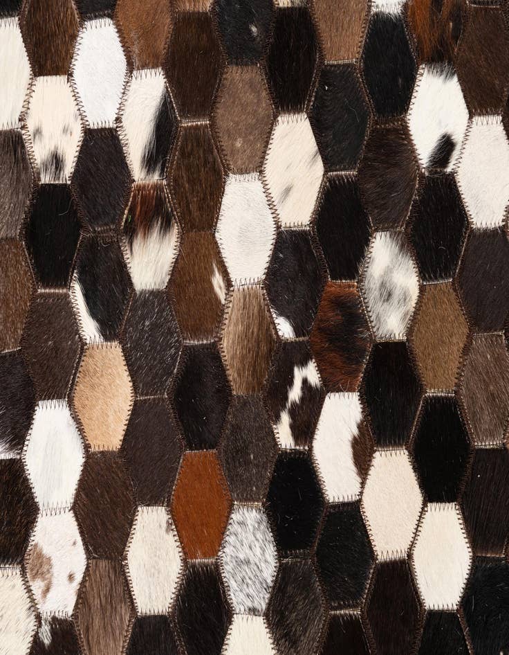 Detail image of  5' x 7' 10 Cowhide Leather Rug