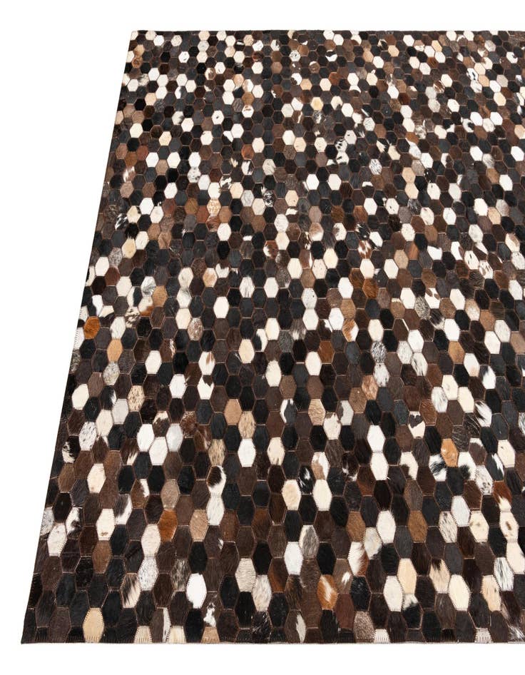 Detail image of  5' 2 x 7' 9 Cowhide Leather Rug