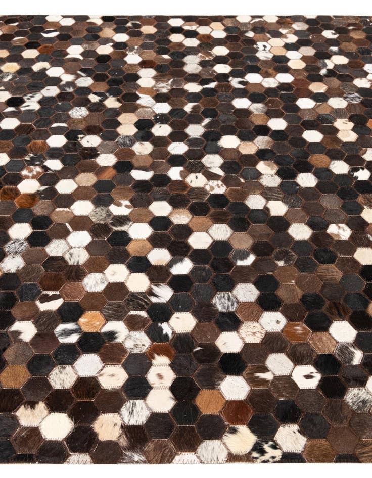 Detail image of  5' 2 x 7' 9 Cowhide Leather Rug
