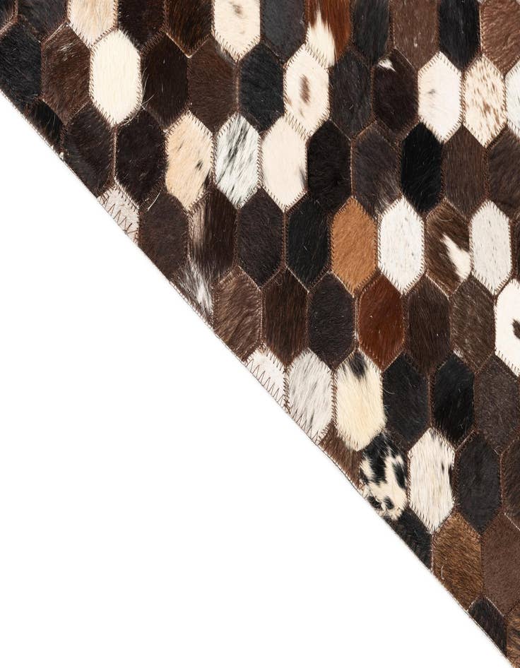 Detail image of  5' 2 x 7' 9 Cowhide Leather Rug