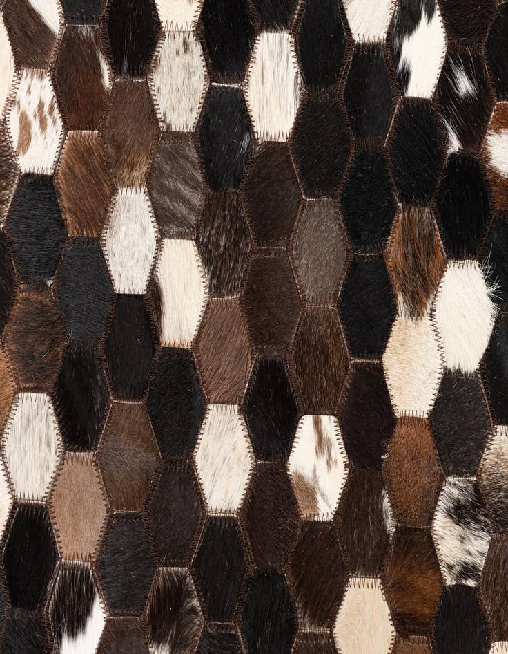 Detail image of  5' 2 x 7' 9 Cowhide Leather Rug