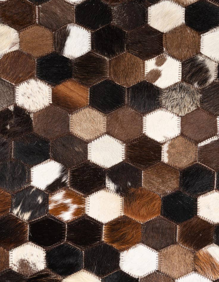 Detail image of  5' 2 x 7' 9 Cowhide Leather Rug