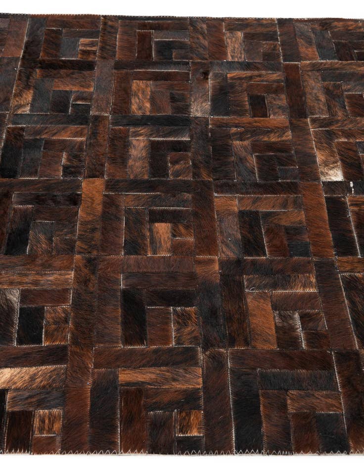 Detail image of  3' 8 x 5' 6 Cowhide Leather Rug