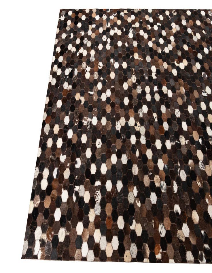 Detail image of  5' 1 x 8' Cowhide Leather Rug