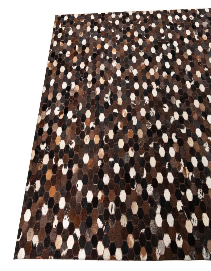 Detail image of  5' 1 x 8' 2 Cowhide Leather Rug
