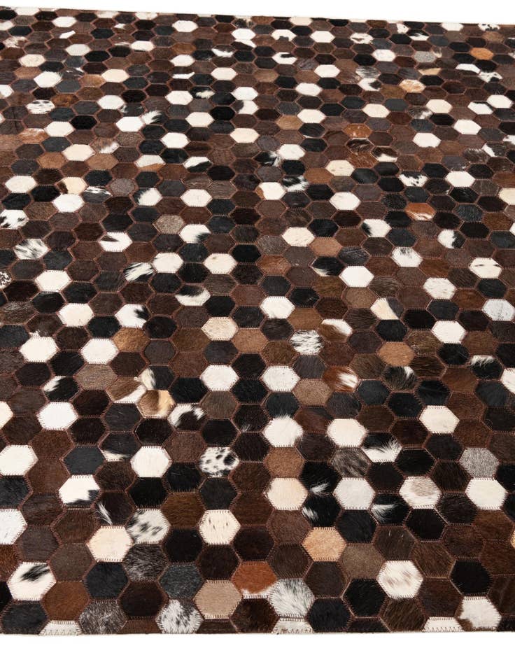 Detail image of  5' 1 x 8' 2 Cowhide Leather Rug