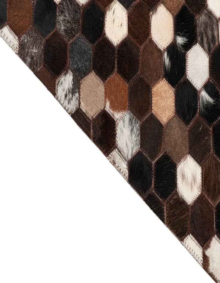 Detail image of  5' 1 x 8' 2 Cowhide Leather Rug