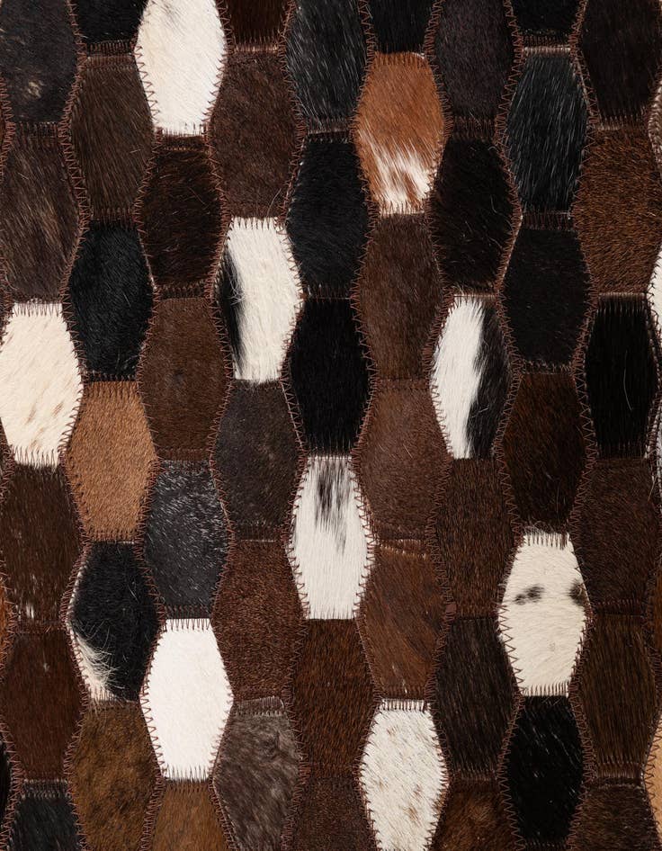 Detail image of  5' 1 x 8' 2 Cowhide Leather Rug