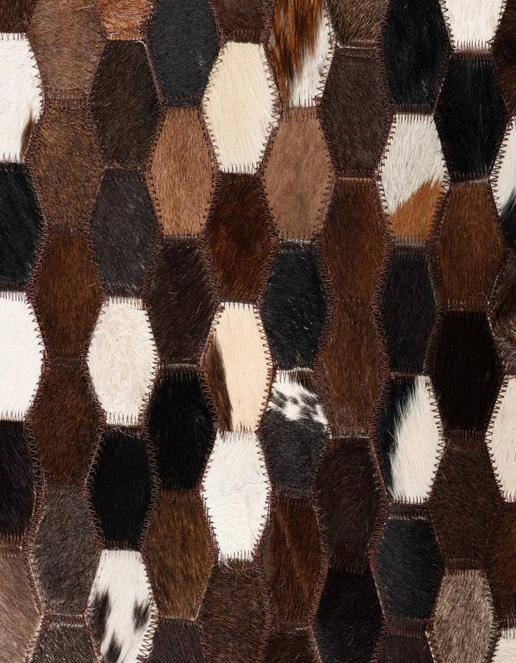 Detail image of  5' 1 x 8' 2 Cowhide Leather Rug