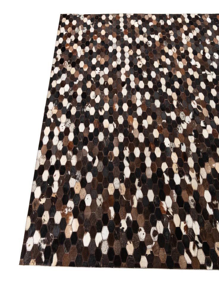 Detail image of  5' x 7' 10 Cowhide Leather Rug