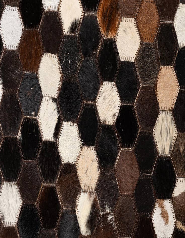 Detail image of  5' x 7' 10 Cowhide Leather Rug