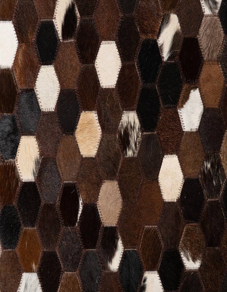 Detail image of  5' 1 x 8' Cowhide Leather Rug
