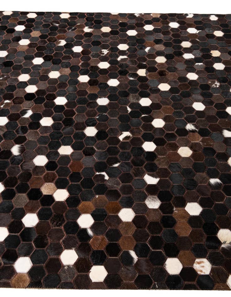 Detail image of  5' 1 x 8' 1 Cowhide Leather Rug