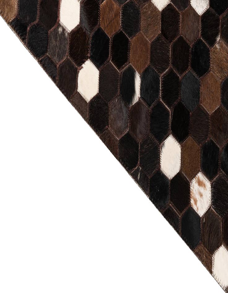 Detail image of  5' 1 x 8' 1 Cowhide Leather Rug
