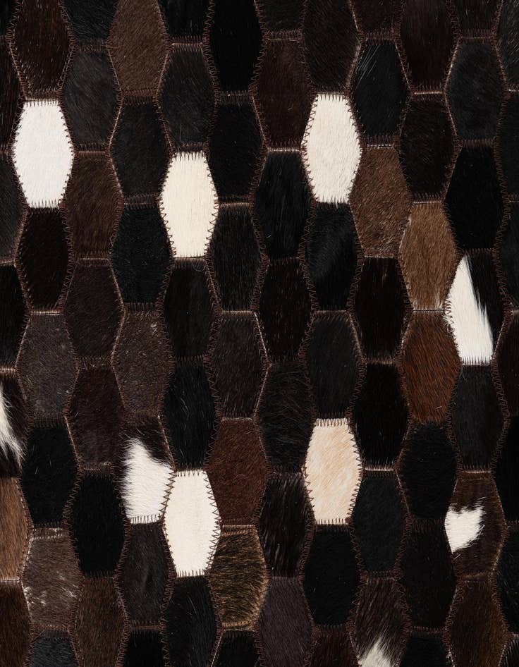 Detail image of  5' 1 x 8' 1 Cowhide Leather Rug