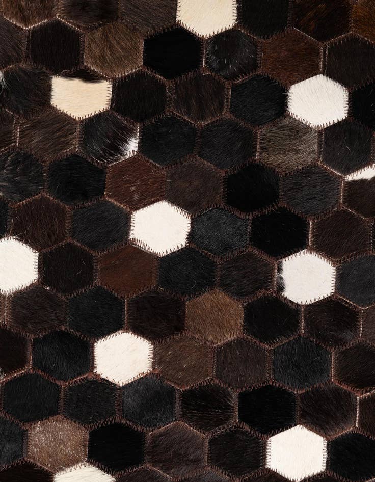 Detail image of  5' 1 x 8' 1 Cowhide Leather Rug