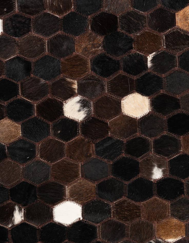 Detail image of  5' 1 x 8' Cowhide Leather Rug