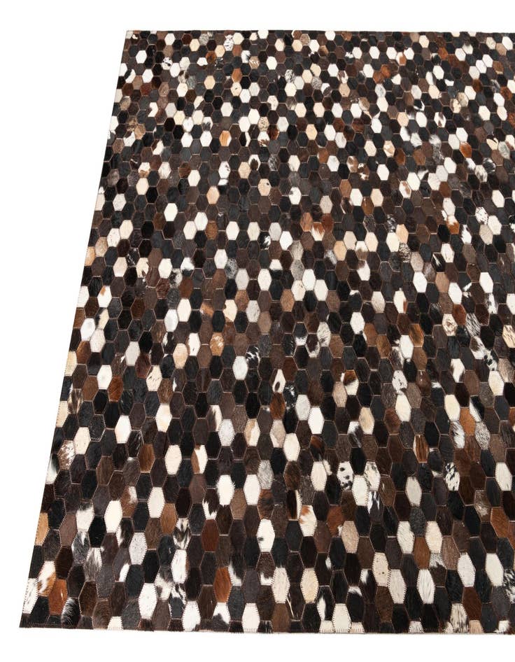 Detail image of  5' x 7' 10 Cowhide Leather Rug