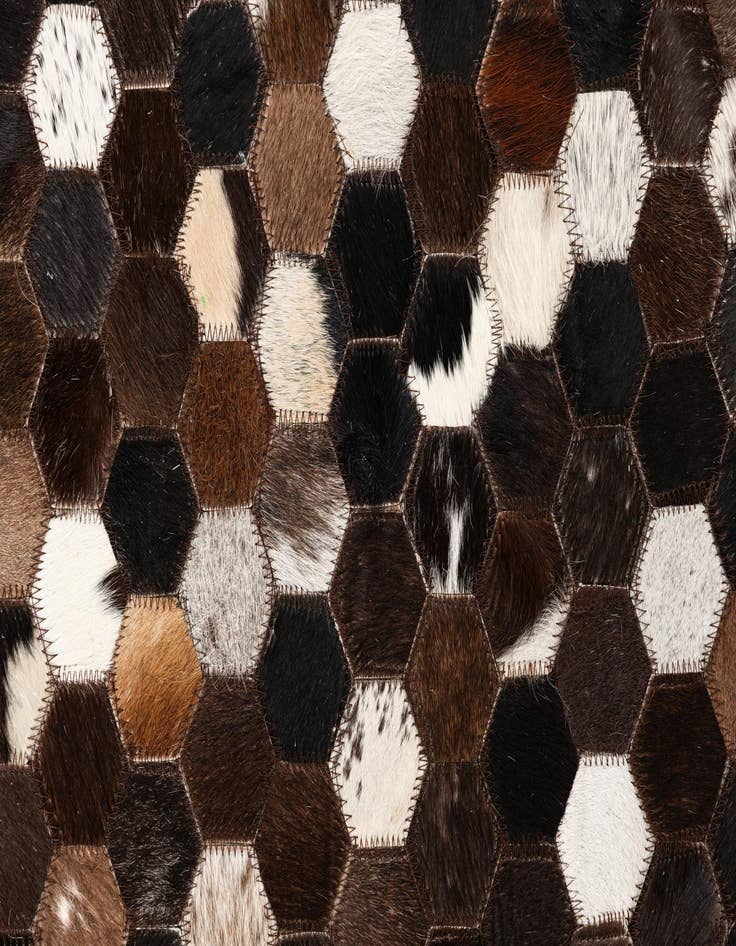 Detail image of  5' 2 x 8' Cowhide Leather Rug
