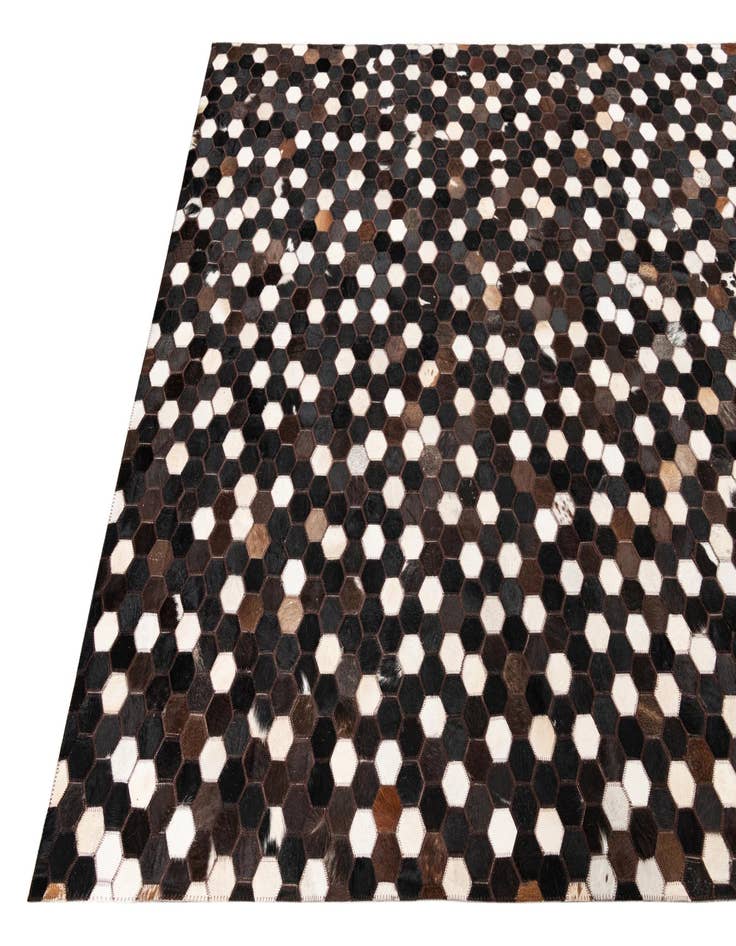 Detail image of  5' 1 x 8' 1 Cowhide Leather Rug