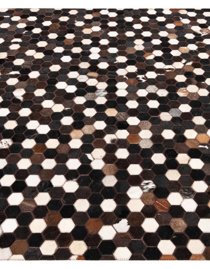 Detail image of  5' 1 x 8' 1 Cowhide Leather Rug