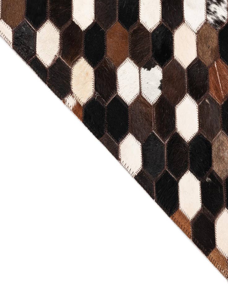Detail image of  5' 1 x 8' 1 Cowhide Leather Rug