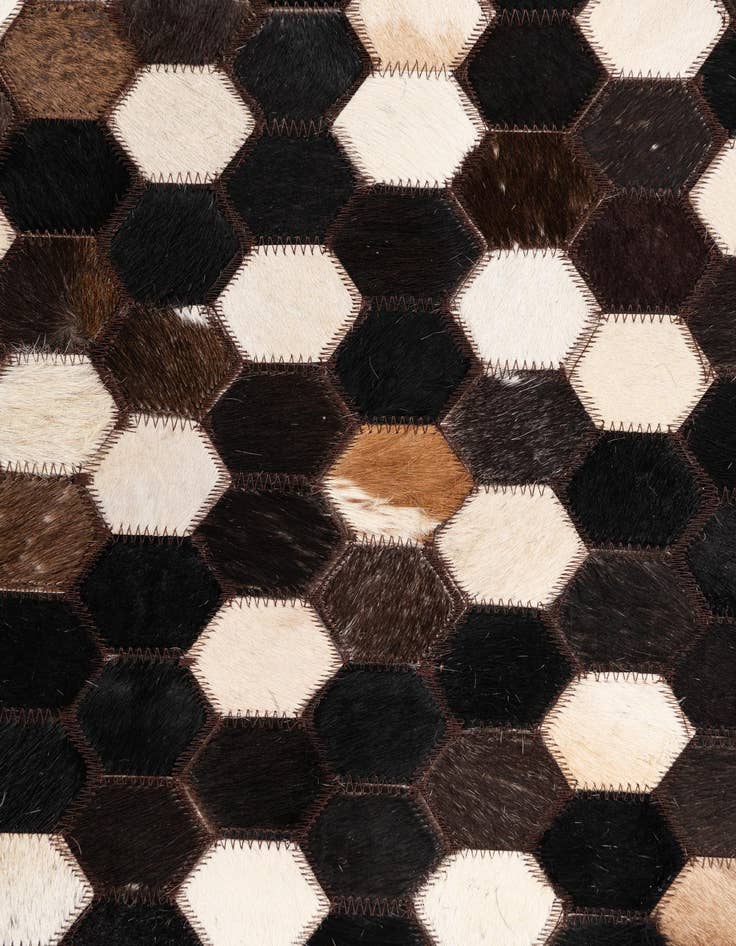 Detail image of  5' 1 x 8' 1 Cowhide Leather Rug
