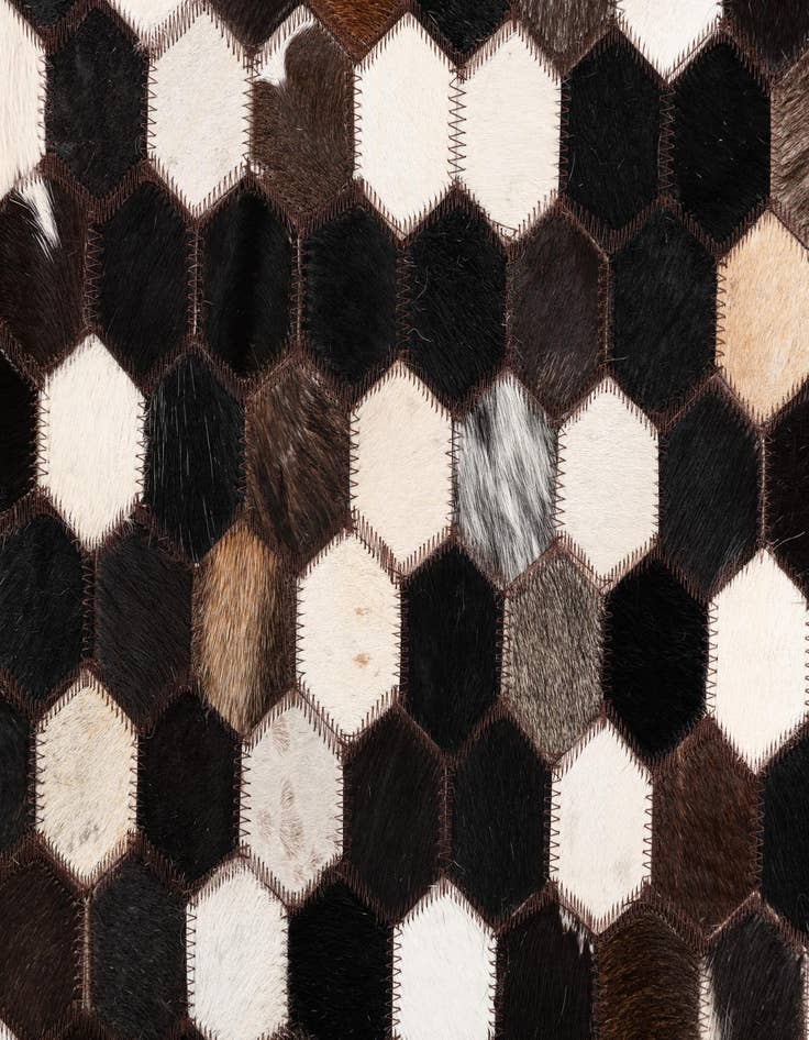 Detail image of  5' 1 x 8' 1 Cowhide Leather Rug