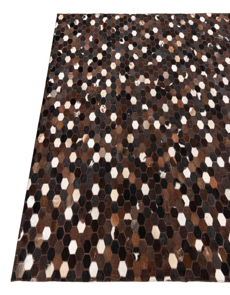 Detail image of  5' 1 x 8' 1 Cowhide Leather Rug