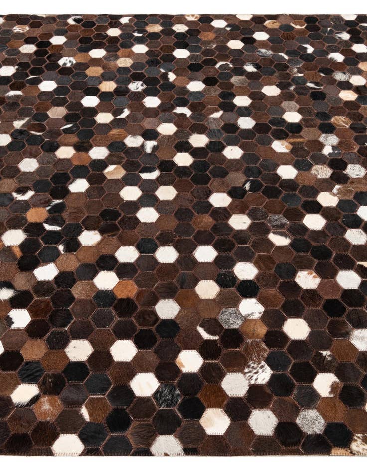 Detail image of  5' 1 x 8' 1 Cowhide Leather Rug
