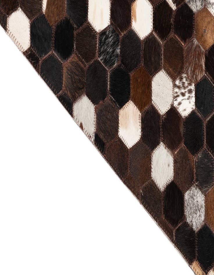 Detail image of  5' 1 x 8' 1 Cowhide Leather Rug