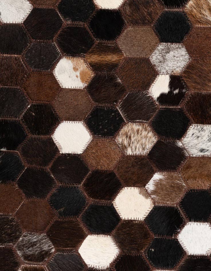 Detail image of  5' 1 x 8' 1 Cowhide Leather Rug