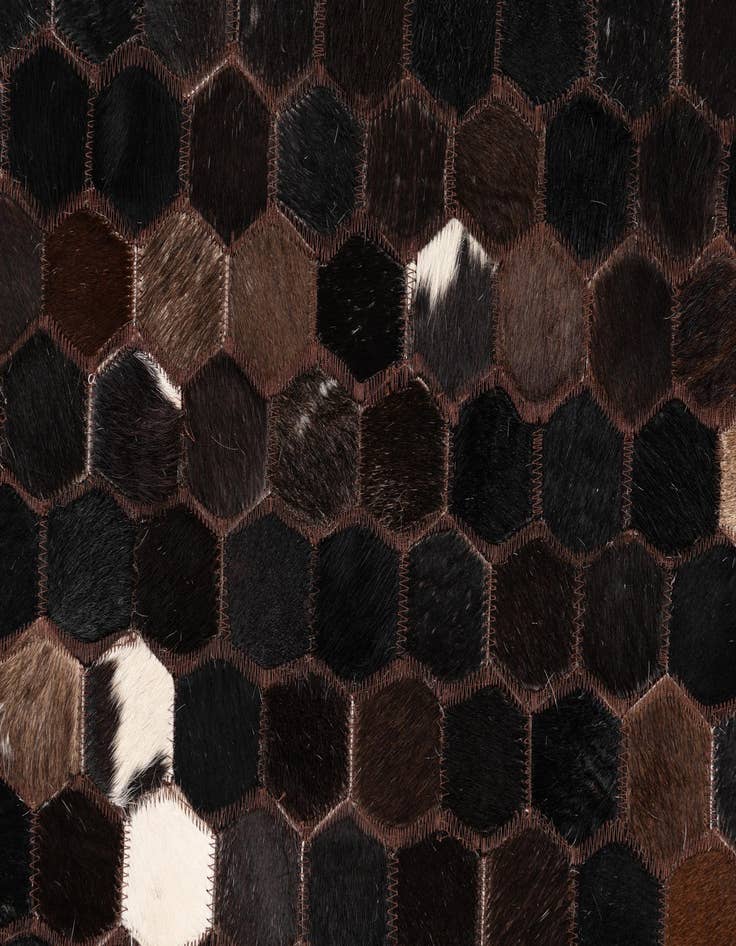 Detail image of  5' x 7' 8 Cowhide Leather Rug