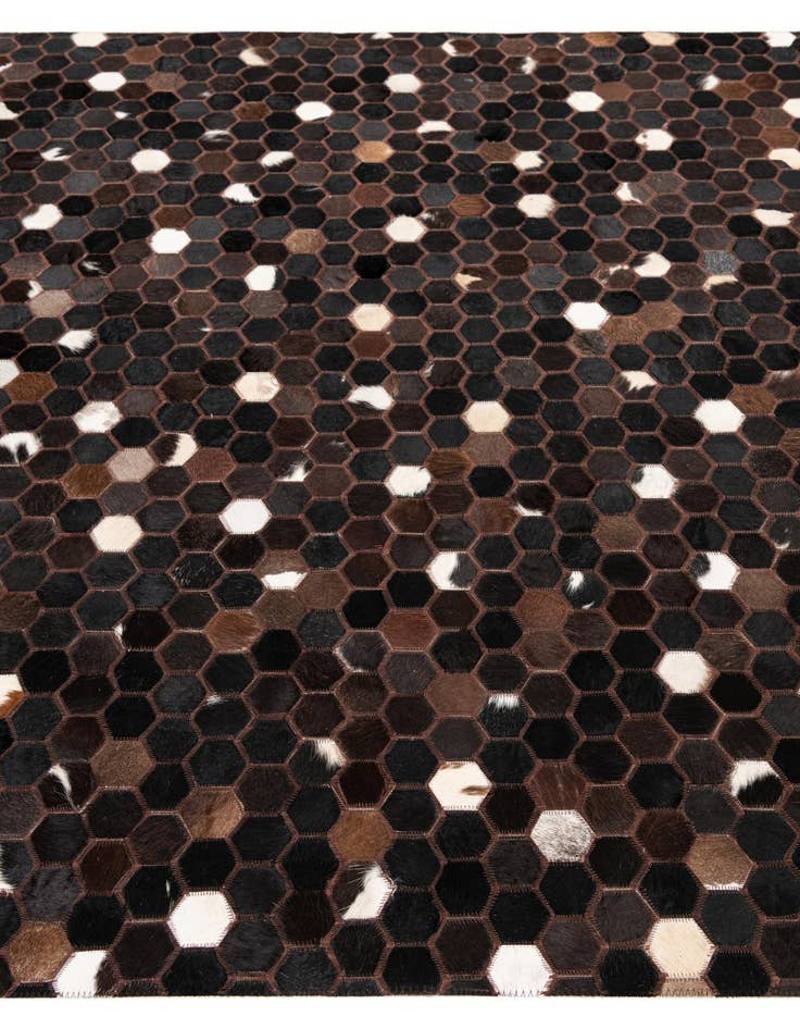 Detail image of  5' 1 x 8' 2 Cowhide Leather Rug