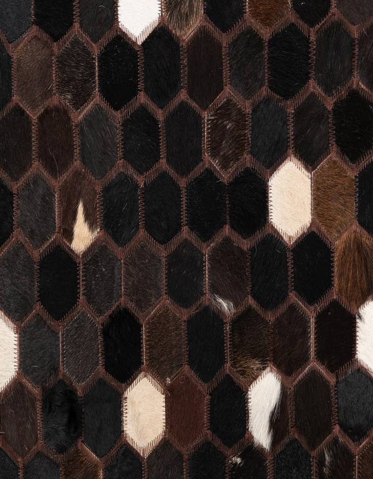 Detail image of  5' 1 x 8' 2 Cowhide Leather Rug