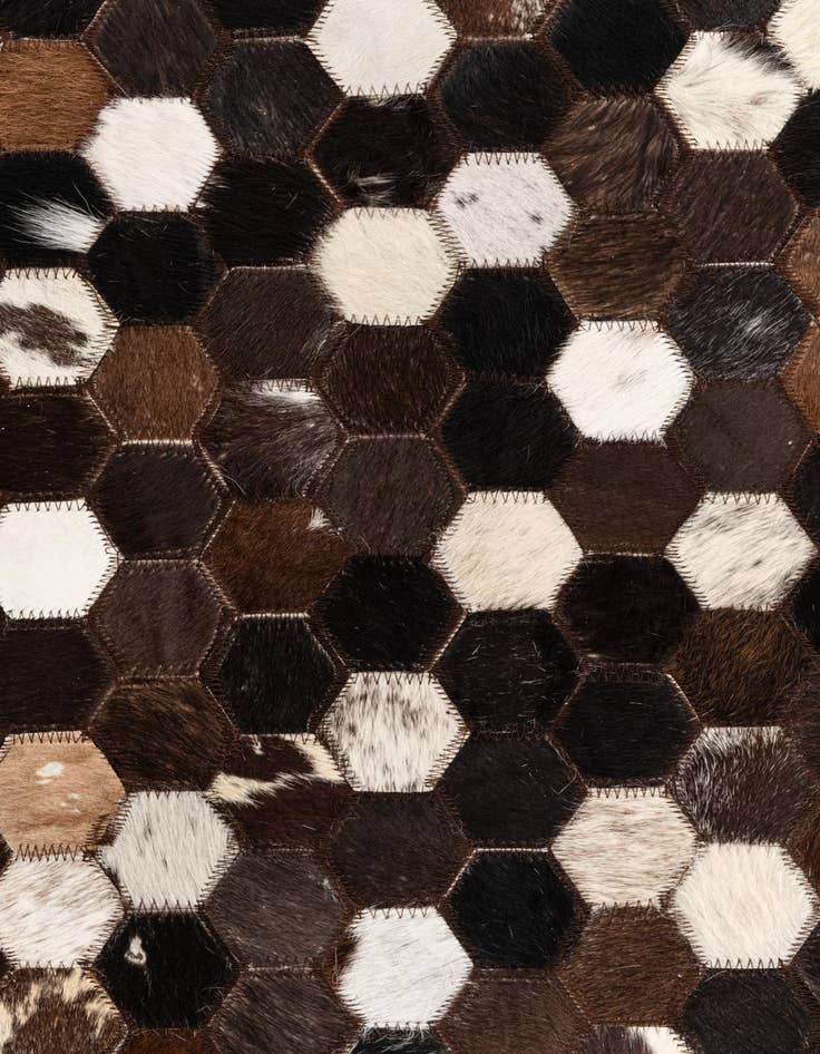 Detail image of  5' 1 x 8' Cowhide Leather Rug