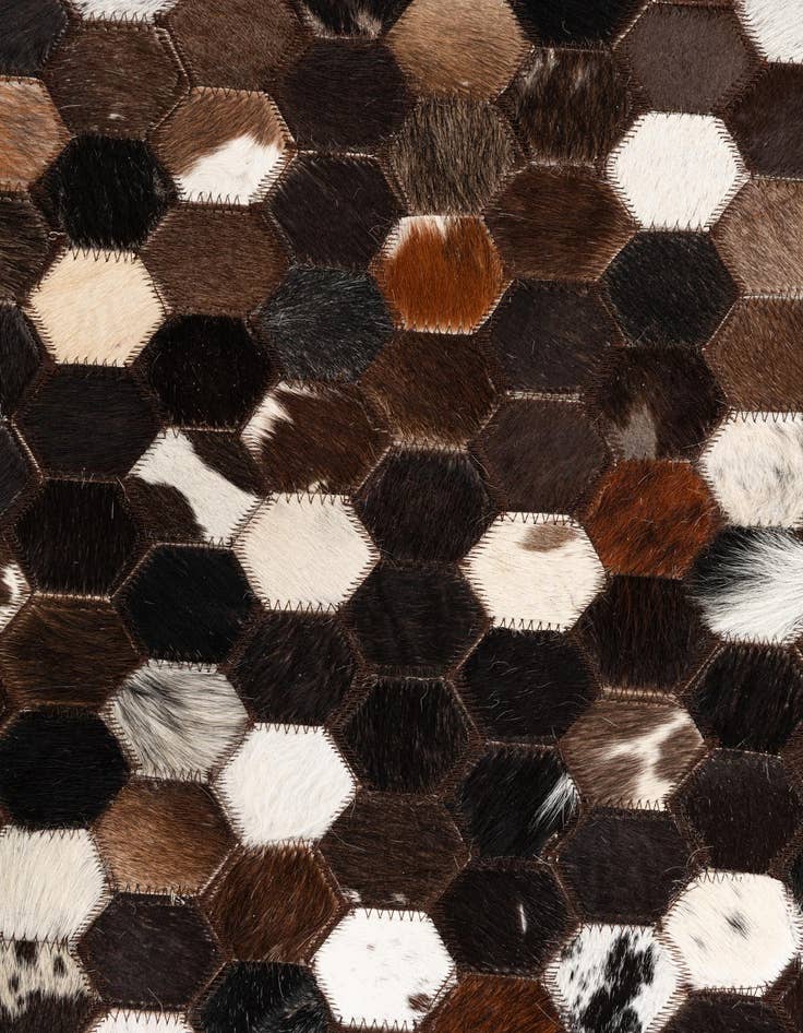 Detail image of  5' 1 x 8' Cowhide Leather Rug