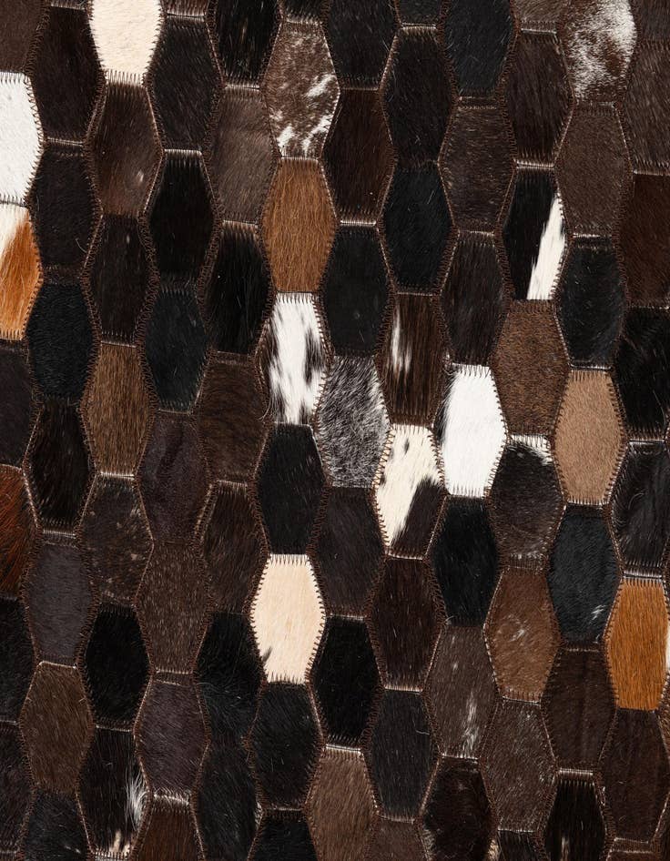 Detail image of  5' 1 x 8' Cowhide Leather Rug
